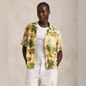 Polo Ralph Lauren Tropical Print Shirt Women’s Size 4 | 100% Viscose | NWT